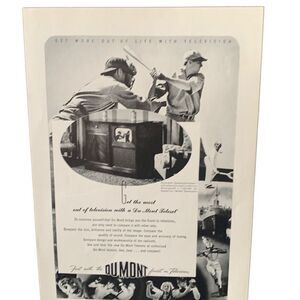 Vintage 1947 Dumont Television Get More Out of Life Ad Advertisement